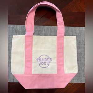 Trader Joe’s Viral Pink and Cream Mini Tote Bag